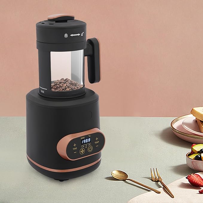 Electric Coffee Bean Roaster Machine Automatic Coffee Bean Roaster Home Use Whole Bean Coffee Maker 100g/0.22lbs Capacity 32-464°F Adjust Temperature &amp 0-20 Minutes Timer
