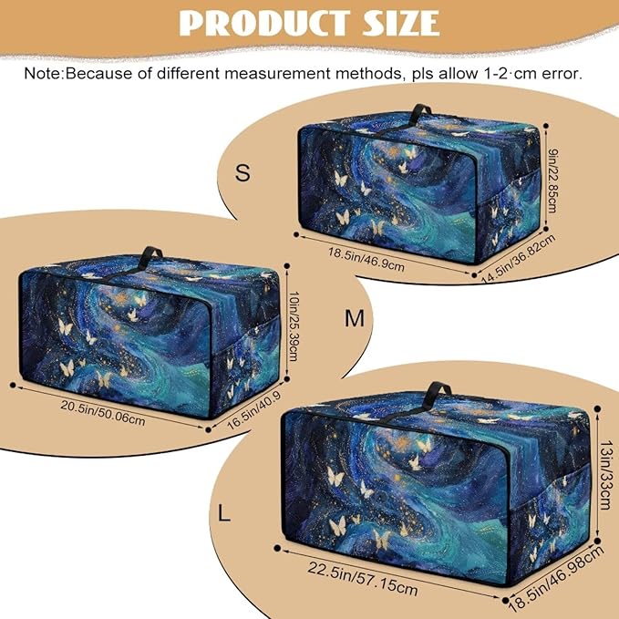 Galaxy Butterfly Printed Toaster Oven Air Fryer Cover Heavy Duty Bread Maker Machine Covers with Accessory Pockets Kitchen Small Appliance Protector S