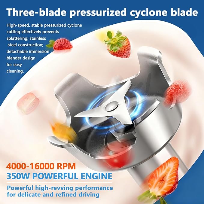 Commercial Immersion Mixer Handheld Mixer with Detachable Shaft 4000-180000 RPM Variable Speed Industrial Handheld Mixer Suitable for Professional Restaurant Kitchens.