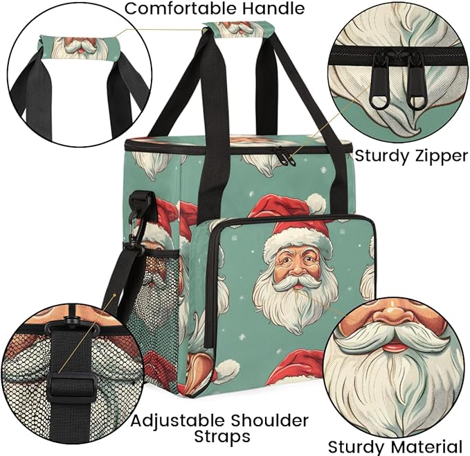 Abstract Santa Claus Coffee Maker Carrying Bag Mystical Santa Claus Travel Storage Bag Compatible with K-Mini or K-Mini Plus Single Serve Coffee Brewer Carrying Case with Pockets &amp Shoulder Stra