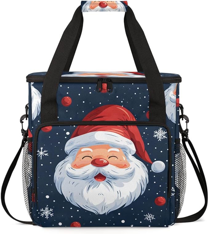 Dreamy Santa Claus Coffee Maker Carrying Bag Cartoon Santa Claus Travel Storage Bag Compatible with K-Mini or K-Mini Plus Single Serve Coffee Brewer Carrying Case with Pockets &amp Shoulder Strap