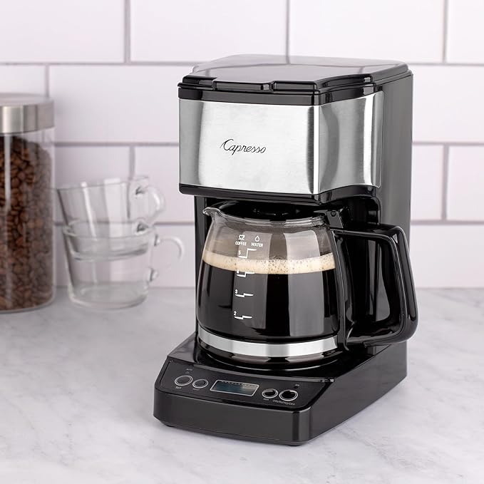 Capresso 5-Cup Mini Drip Coffee Maker Black and Stainless Steel