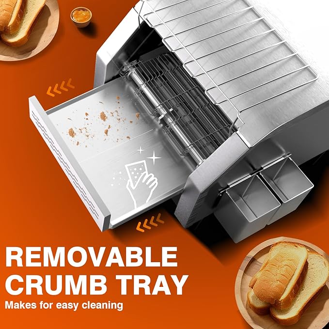 PYY Commercial Conveyor Toaster - Electric Industrial Belt Toasters Oven 300 Slices/Hour Heavy Duty Stainless Steel for Bun Bagel Bread Waffle Restaurant Buffet