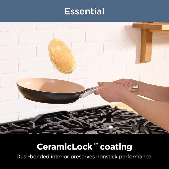 Extended Life 12-Piece Ceramic Cookware Set Nonstick Pots and Pans PFOA &amp PFAS Free Oven Safe to 550°F Induction Compatible