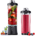 Portable Blender Shakes and Smoothies Waterproof 20 oz BPA Free Blender Cup and a Travel Lid. (Black 20 oz)