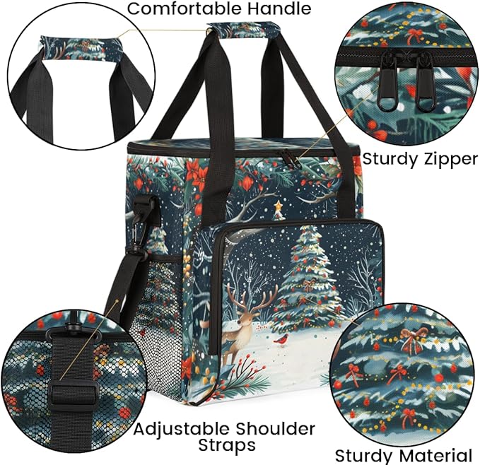 Abstract Tree Coffee Maker Carrying Bag Xmas Tree Travel Storage Bag Compatible with K-Mini or K-Mini Plus Single Serve Coffee Brewer Carrying Case with Multiple Pockets &amp Shoulder Strap