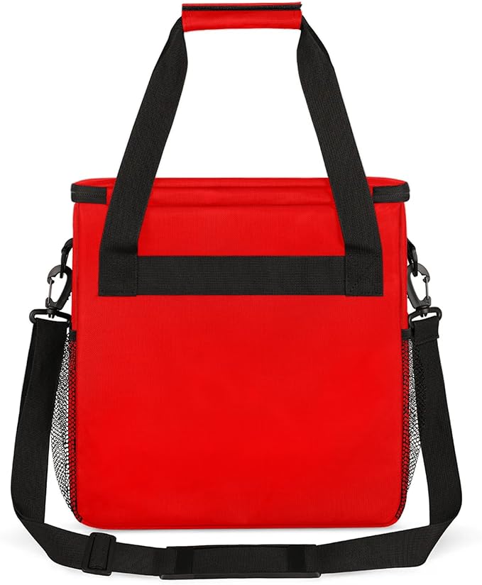 Red Coffee Maker Carrying Bag Waterproof Insulated Leakproof Cooler Bag Portable Storage Tote Bag Organizer With Shoulder Strap