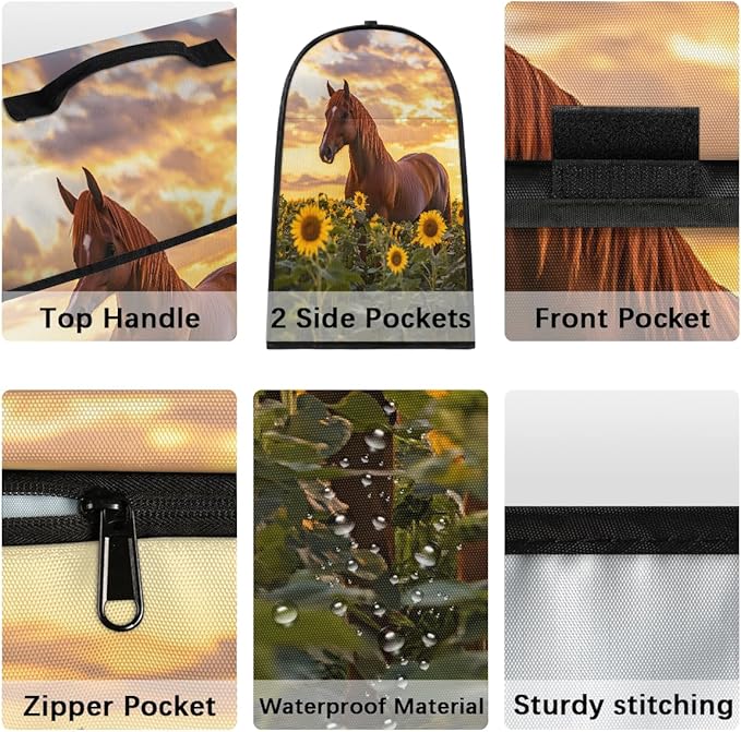 cfpolar Kitchen Aid Mixer Cover Compatible with 6-8 Quarts Animal Horse Sunflower Stand Mixer Cover Kitchen Aid Mixers Accessories Appliance Organizer Bag Dust Covers with Zipper Pocket