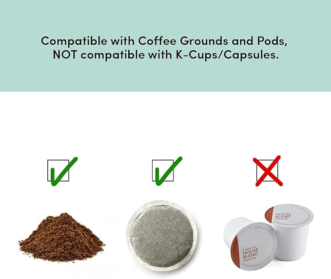Elite Gourmet EHC113M Personal Single-Serve Compact Coffee Maker Brewer Includes 14Oz. Stainless Steel Interior Thermal Travel Mug Compatible with Coffee Grounds Reusable Filter Mint