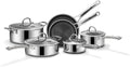 Pots and Pans Set Non Stick 10 Pcs Hybrid Stainless Steel Cookware Sets Non Stick Frying Pans Saucepans Saute Pan &amp Stock Pot PFOA Free Kitchen SkilletInduction Compatible