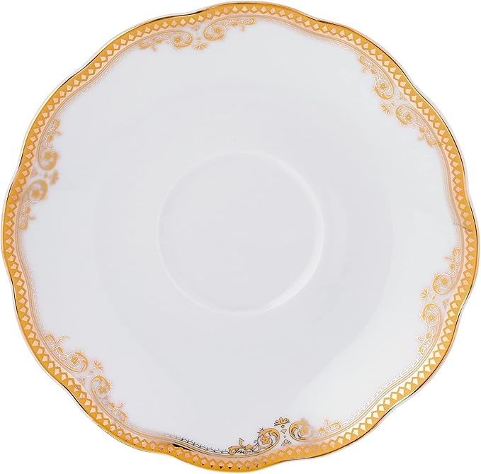 Lorren Home Trends 24 Piece Catherine Design Porcelain Wavy Edge Dinnerware Set White