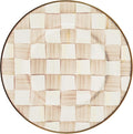 MACKENZIE-CHILDS Enamel Salad and Dessert Plate Small Plate for a Dessert or Appetizer Dish 8 Inches Brown-and-White Mocha Check
