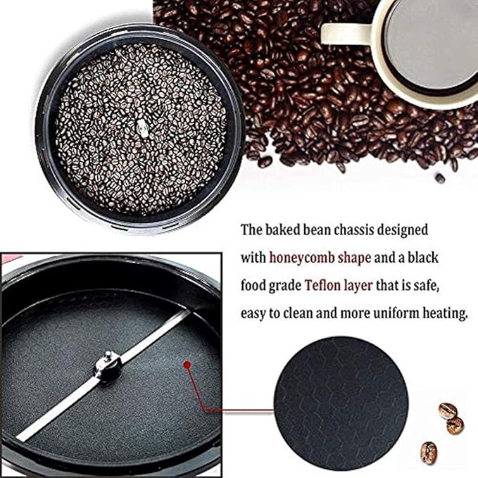 Home Coffee Beans Roasting Machine Coffee Roaster Household Baking Machine Grain Drying Machine 0-240°C Adjustable Suitable for Peanut Nut Bean 1200W