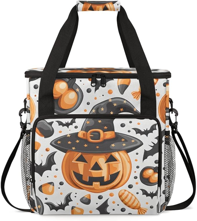 Gothic Pumpkin Coffee Maker Carrying Bag Mystical Pumpkin Travel Storage Bag Compatible with K-Mini or K-Mini Plus Single Serve Coffee Brewer Carrying Case with Multiple Pockets &amp Shoulder Strap