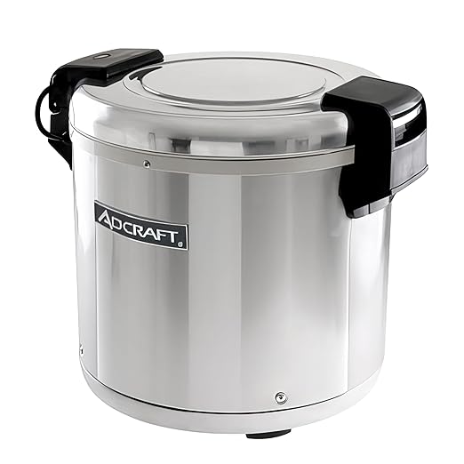 Adcraft RW-E50 50 Cup Rice Warmer with Removable Inner Pot Stainless Steel 100-Watts 120v