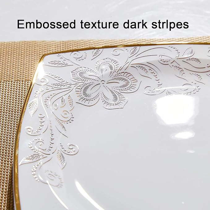 50 Pieces Square Dinner Set for 10 PeoplePorcelain Kitchen White Bone China Dinning Dinnerware Combination Set with Cereal Bowls Dessert Plates Dishes and Soup Pot Microwave and