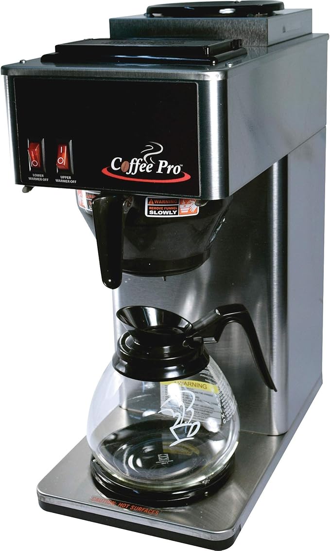Coffee Pro CP2B 2-Burner Coffeemaker 2 Decanters 10x12x22Stainless ST