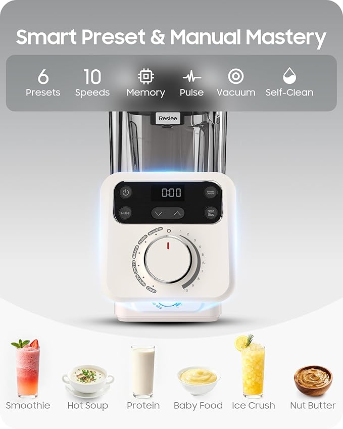 Professional Commercial Vacuum Blender with Quiet Shield 2026 Upgraded 40000 RPM Max 3000W/4HP 56oz Eastman Tritan Cup for Smoothie Nut Milk Hot Soup Baby Food Self-Clean 5-Year Full Warranty