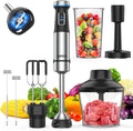 Ganiza Immersion Blender Handheld 6 in 1 Hand Blender Stainless Steel Blade 15 Speed Stick Blenders Electric 800ml Mixing Beaker 600ml Chopper Whisk Frother Potato Masher