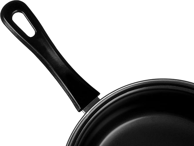 Premier Housewares Pots and Pans Sets Non Stick Set of 3 Alloy Black/Cream Cookware Everyday Use Kitchen Set Dishwasher Safe Cooking Pans with Lids