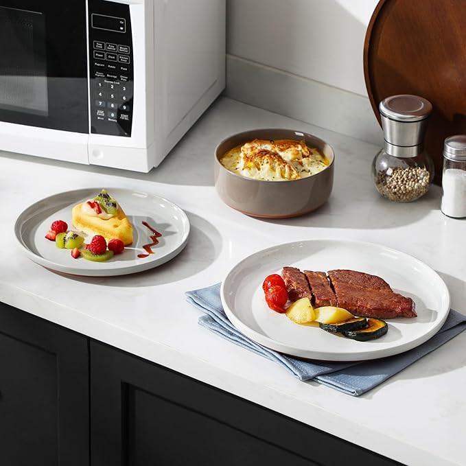 MALACASA Plates and Bowls Sets 12 Pieces Modern Stoneware Dinnerware Set for 4 Kitchen Dinner Set Ceramic Dishware Dishes Set Microwave and Dishwasher Safe Multicolor Series TARA