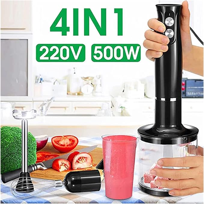 Egg Beater 4 In 1 Electric Blender Stainless Steel Stick Hand Blender Mixer Food Processor Egg Whisk Smoothie Cup Juicer Meat Grinder Whisk