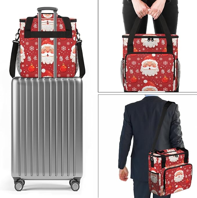 Mystical Santa Claus Coffee Maker Carrying Bag Watercolor Santa Claus Travel Storage Bag Compatible with K-Mini or K-Mini Plus Single Serve Coffee Brewer Carrying Case with Pockets &amp Shoulder St