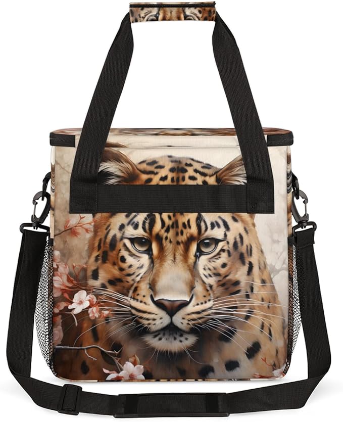 Tiger Coffee Maker Carrying Bag Plum Blossom Portable Travel Storage Tote Bag Compatible with K-Mini or K-Mini Plus Single Serve Coffee Brewer Carrying Case with Multiple Pockets &amp Shoulder Stra