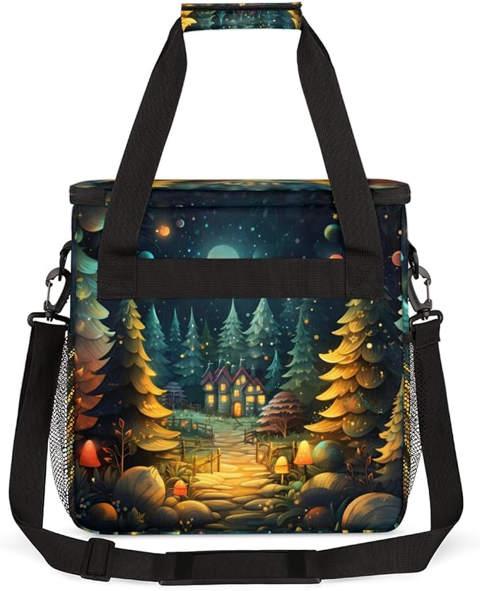 Magical Christmas Tree Coffee Maker Carrying Bag Travel Storage Bag Compatible with K-Mini or K-Mini Plus Single Serve Coffee Brewer Carrying Case with Multiple Pockets &amp Shoulder Strap