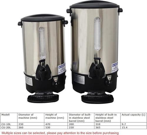 110V Boiling Water Machine 9.7L Hot Coffee Dispenser Coffee Bucket Built-in with Stainless Steel Inner Tank 1500W