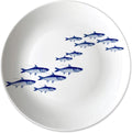 Caskata School of Fish Dinner Plates Set of 4 | High-Design Lead-Free Porcelain Dinnerware Plate Set | Blue Dinnerware Set for Entertaining Everyday Thanksgiving Wedding or Birthday Gifts | 10.75 in