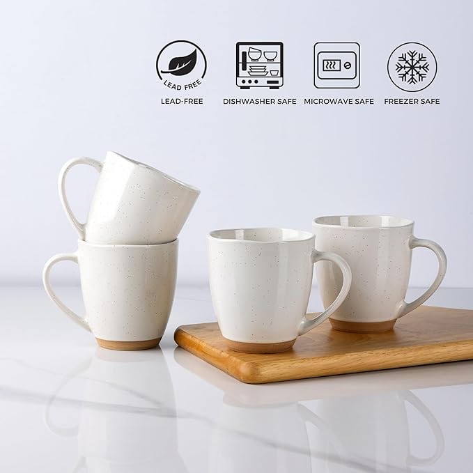AmorArc Ceramic Dinnerware Sets for 6 24Pieces Handpainted Plates and Bowls Set with Rustic Terracotta Underside Scratch Resistant Stoneware Dishes Set Dishwasher &amp Microwave Safe