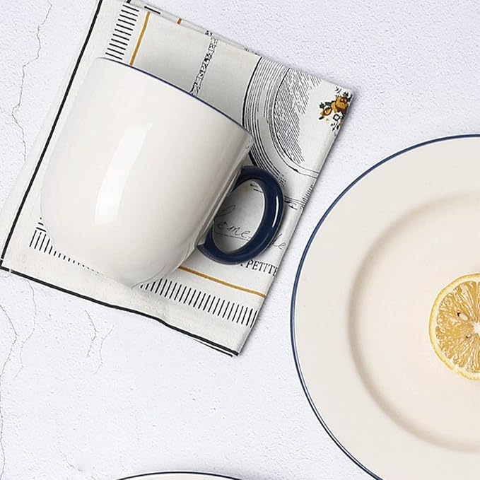 Palace Style Porcelain Dinner Set Ceramic Dinnerware Set 24-Piece Kitchen Dinner Set Plates Bowls Service for 6 Porcelain Round Embossed Dish Set