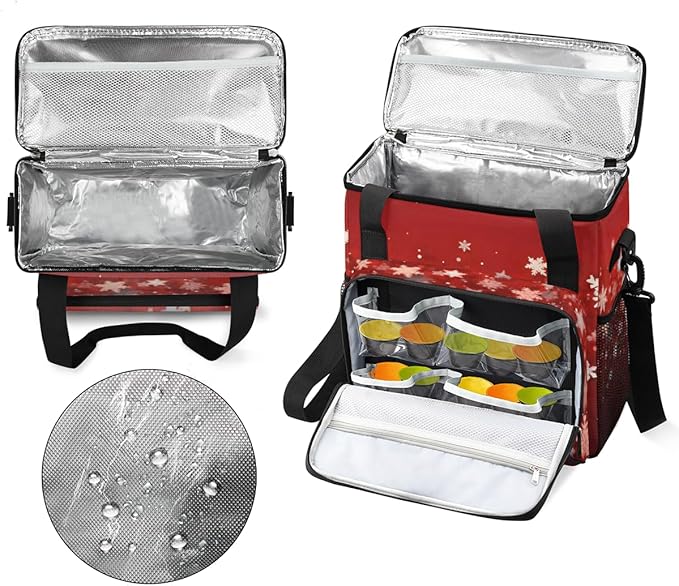 Xmas Snowflakes Coffee Maker Carrying Bag Magic Snowflakes Travel Storage Bag Compatible with K-Mini or K-Mini Plus Single Serve Coffee Brewer Carrying Case with Multiple Pockets &amp Shoulder Stra
