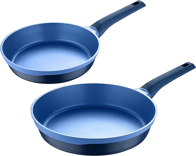 MasterPRO - Gastro Diamond Collection - 2 Piece Fry Pan Set - 9.5” Frying Pan 11” Frying Pan - Durable Cast Aluminum Cookware Set - Non Stick Cooking Pot and Pan Set