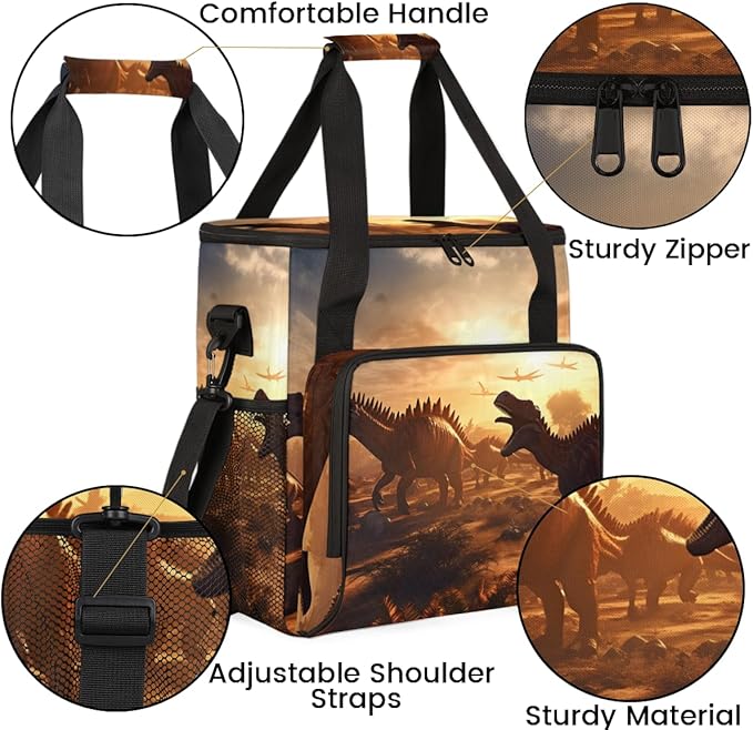 Sunset Dinosaur Coffee Maker Carrying Bag Portable Travel Storage Tote Bag Compatible with K-Mini or K-Mini Plus Single Serve Coffee Brewer Carrying Case with Multiple Pockets &amp Shoulder Strap