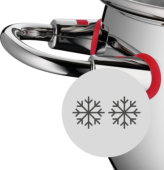 WMF Pot Set 5-Piece Quality One Steam Vent Glass Lid Cromargan® Stainless Steel Polished Suitable for Induction Hobs Dishwasher-Safe