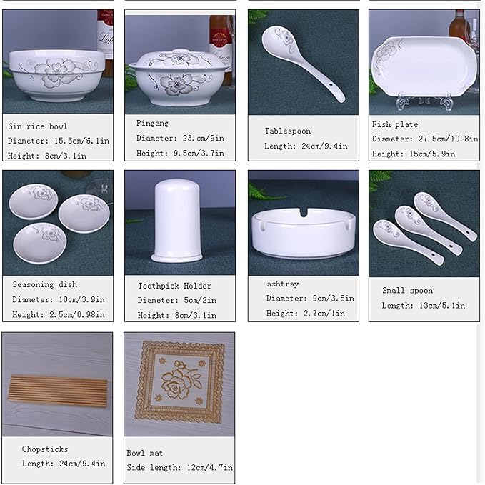 Dinnerware Sets Dish SetCeramic Tableware SetEuropean Style 108-piece Personalized Kitchen Plate and Bowl Set