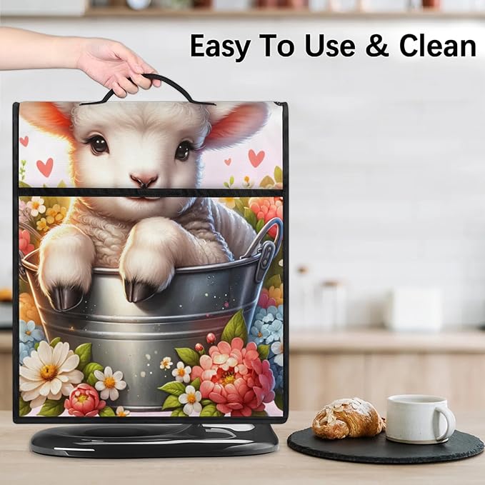 cfpolar Kitchen Aid Mixer Cover Compatible with 6-8 Quarts Cute Flower Sheep Stand Mixer Cover Kitchen Aid Mixers Accessories Appliance Organizer Bag Dust Covers with Zipper Pocket