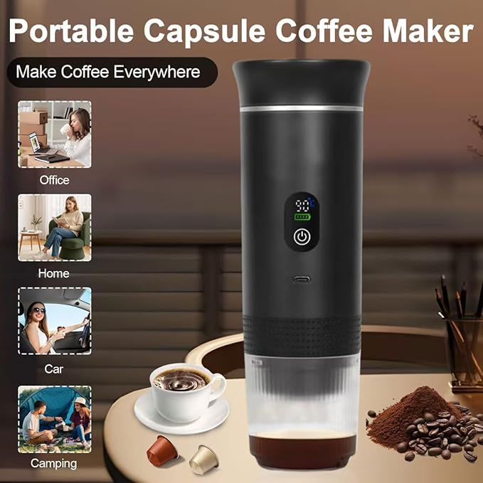 Portable Coffee Maker 3-in-1 Espresso Machine for Travel 20 bar Mini Coffee Maker Compatible with Ground Coffee &amp Capsule for Car RV Hiking Camping Office Travel Espresso Maker