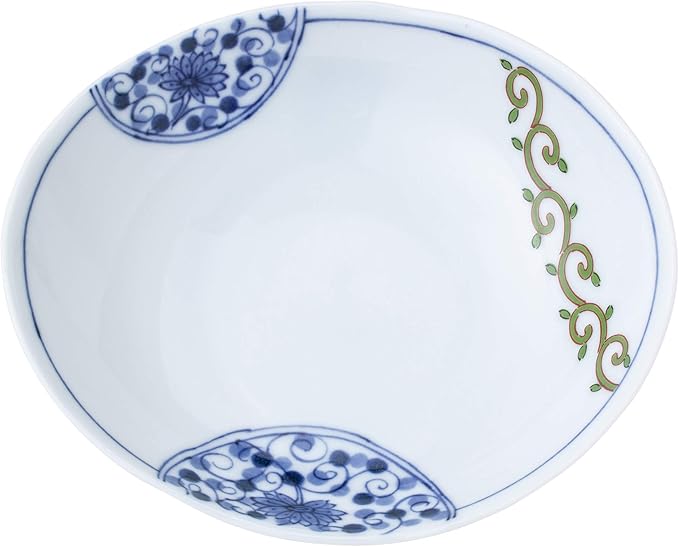 Saikaitoki dyed Nishikie changes ellipse bowl assortment 31984