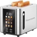 Kenmore 2-Slice Toaster - Color Touch Screen &amp 6 Shade Settings Extra Wide Slots Digital Countdown Timer Customizable Smart Presets Reheat Defrost Add Time Functions Stainless Steel