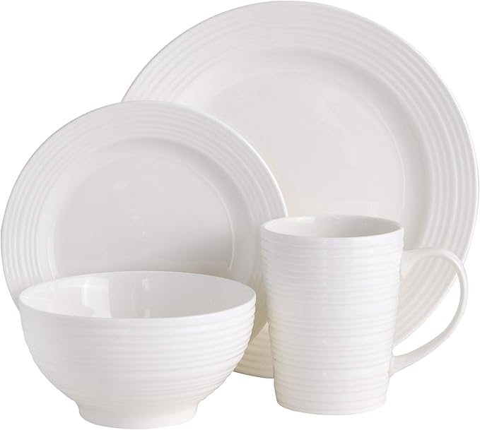 Gibson - 102504.16RM Gibson Home Amelia Court 16 Piece Dinnerware Set White
