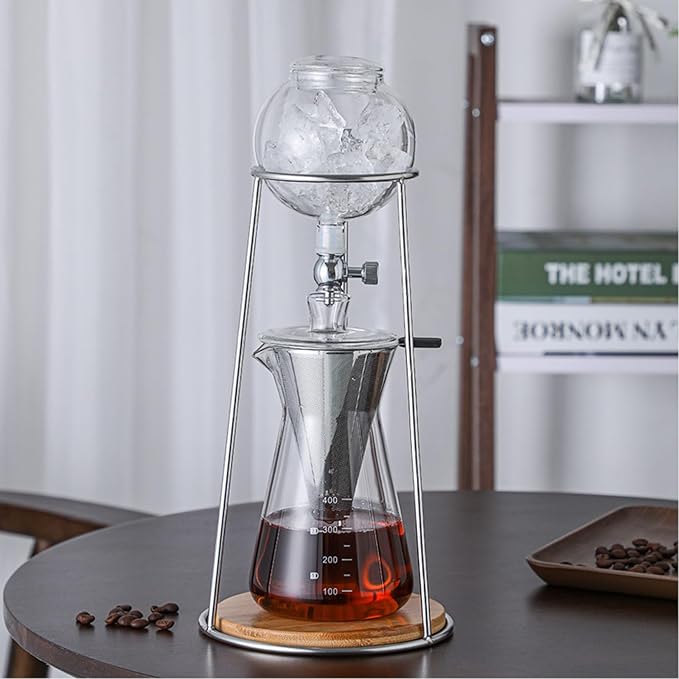 Cold Brew Maker Manual Cold Brew Coffee Tower Drip System Ice Drip Coffee Maker Drip Tower Coffee MakerLarge Capacity Reusable Iced Coffee Maker Iced Tea Maker for Cafe Home Kitchen(Color:B)