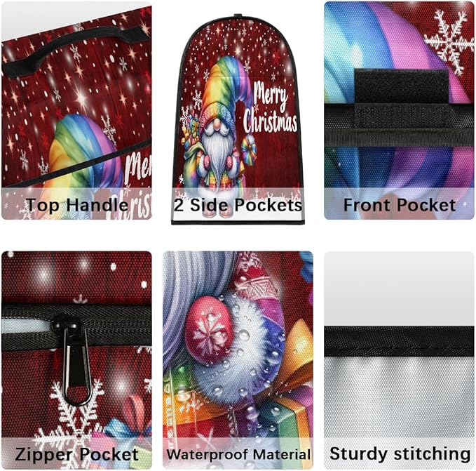cfpolar Kitchen Aid Mixer Cover Compatible with 6-8 Quarts Christmas Santa Claus Snowflakes Stand Mixer Cover Kitchen Aid Mixers Accessories Appliance Organizer Bag Dust Covers with Zipper Pocket