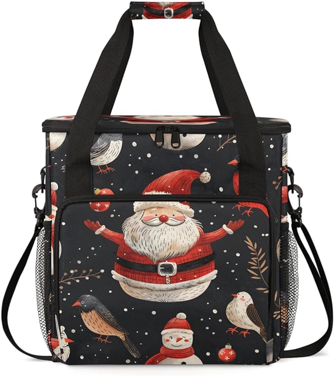 Fantastic Santa Claus Coffee Maker Carrying Bag Christmas Santa Claus Travel Storage Bag Compatible with K-Mini or K-Mini Plus Single Serve Coffee Brewer Carrying Case with Pockets &amp Shoulder St
