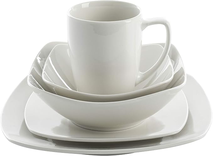 Gibson Home Zen Buffetware 39 Piece Dinnerware Set  White