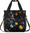 Halloween Ghosts Coffee Maker Carrying Bag Cute Ghosts Travel Storage Bag Compatible with K-Mini or K-Mini Plus Single Serve Coffee Brewer Carrying Case with Multiple Pockets &amp Shoulder Strap