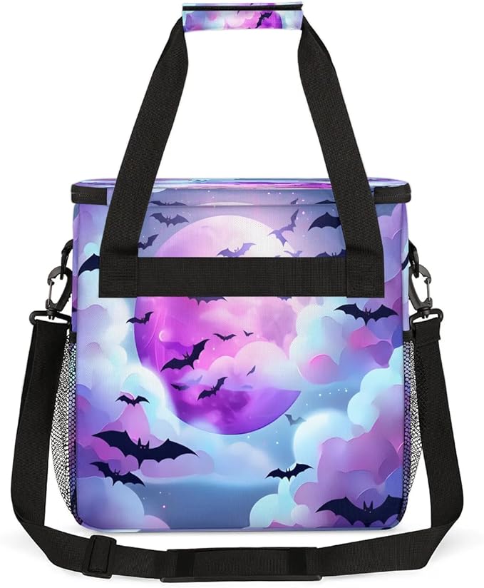 Halloween Moon Bats Coffee Maker Carrying Bag for Keurig K-Mini or K-Mini Plus Storage Portable Coffee Maker Travel Bag