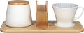 Melitta Artisan Porcelain Pour-Over Coffeemaker and Canister Set Two Tone Oyster Gray